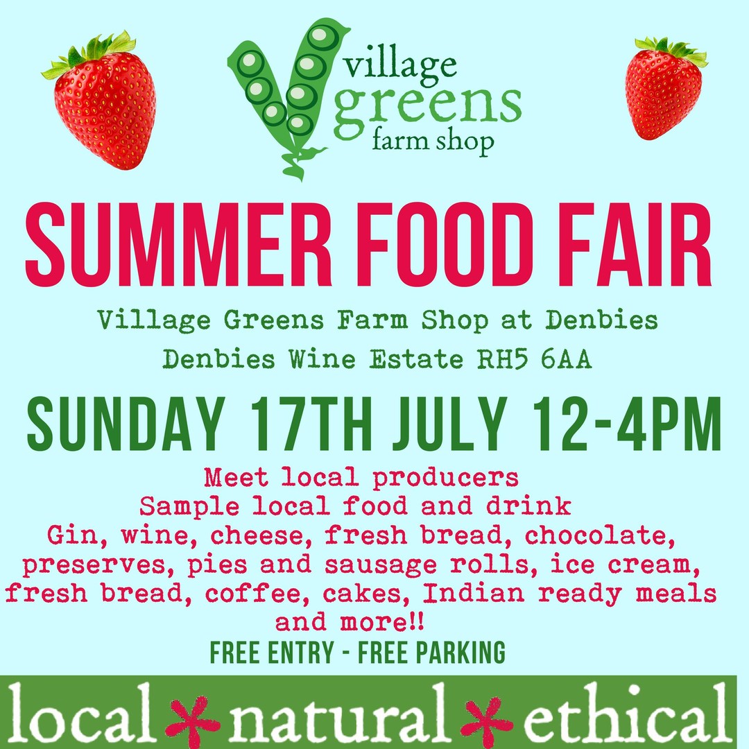 Save the date!

Our next Food Fair is on Sunday 17th July @denbies_wine_estate  from 12-4pm.

It is a farmers market style event with plenty of local producers and lots of delicious food. Do come and meet: 
@graysgelato Greyfriars Vineyard @highwealddairy #hurtliqueur @jampackedpreserves @kukuyakitchen @mandiras_kitchen Norbury Blue Cheese @nutfielddairy @silentpoolgin @surreyhillscoffee @sweet_cs_chocs #olivesandthings @coldpie5  #Buttercupbakery, #Pansurreybakery, #Dorkinghoney and more!